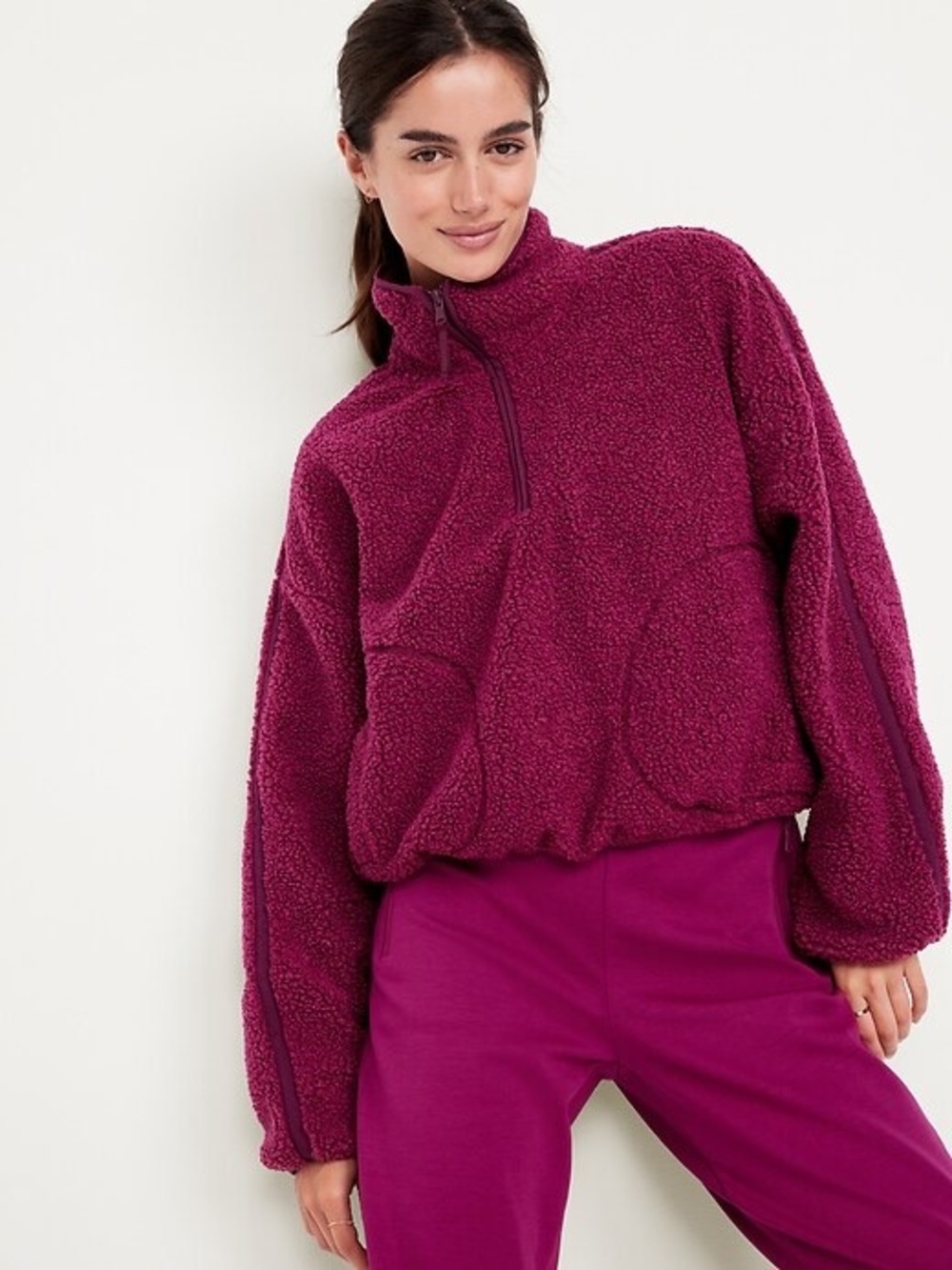 NWT Old Navy Sherpa Quarter Zip Medium